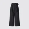 Pantalones anchos hasta el tobillo con cinturones para mujer