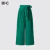 Pantalones anchos hasta el tobillo con cinturones para mujer