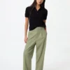 Pantalones anchos plisados para mujer