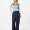 Pantalones anchos plisados para mujer