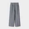 Pantalones anchos plisados para mujer