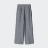 Pantalones anchos plisados para mujer