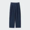Pantalones anchos plisados para mujer | Denim