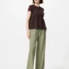 Pantalones anchos plisados para mujer | Talla alta