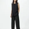 Pantalones anchos plisados para mujer | Talla alta