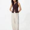 Pantalones anchos plisados para mujer | Talla alta