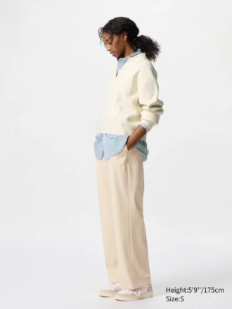 Pantalones anchos plisados para mujer | Talla alta