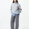 Pantalones anchos plisados para mujer | Talla alta
