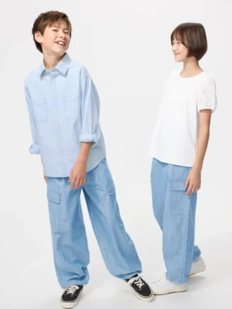 Pantalones cargo de chambray para niño