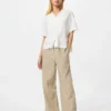 Pantalones cómodos de mezcla de lino para mujer Pantalones cómodos de mezcla de lino para mujer