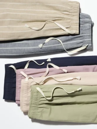 Pantalones cómodos de mezcla de lino para mujer
