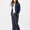 Pantalones cómodos de mezcla de lino para mujer | A rayas Pantalones cómodos de mezcla de lino para mujer | A rayas