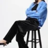 Pantalones cómodos de terciopelo suave para mujer