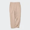 Pantalones cónicos de lino y algodón para mujer