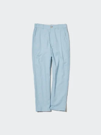 Pantalones cónicos de lino y algodón para mujer