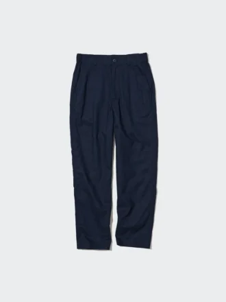 Pantalones cónicos de lino y algodón para mujer