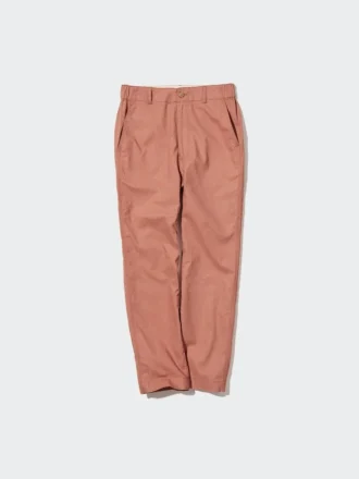 Pantalones cónicos de lino y algodón para mujer