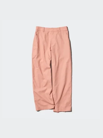 Pantalones cónicos de lino y algodón para mujer
