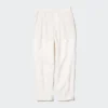 Pantalones cónicos de lino y algodón para mujer