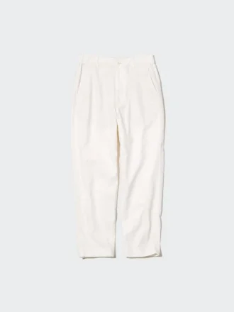 Pantalones cónicos de lino y algodón para mujer