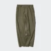 Pantalones cónicos de lino y algodón para mujer