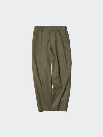 Pantalones cónicos de lino y algodón para mujer