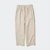 Pantalones cónicos de lino y algodón para mujer