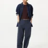 Pantalones cónicos de lino y algodón para mujer | A rayas