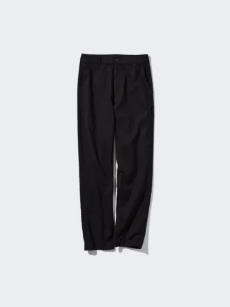 Pantalones cónicos de lino y algodón para mujer | Talla alta