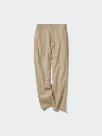 Pantalones cónicos de lino y algodón para mujer | Talla alta