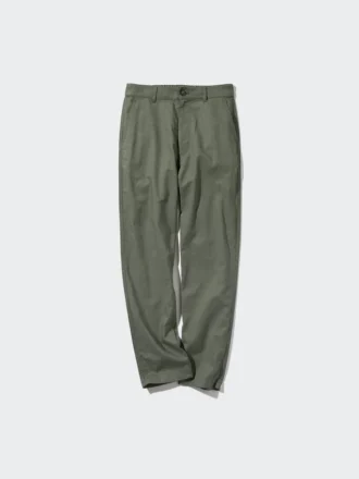 Pantalones cónicos de lino y algodón para mujer | Talla alta