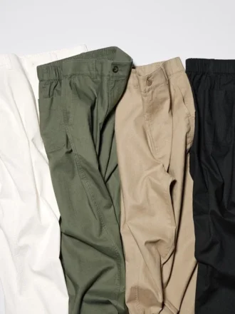 Pantalones cónicos de lino y algodón para mujer | Talla alta