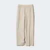Pantalones cónicos de lino y algodón para mujer | Talla alta