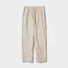 Pantalones cónicos de lino y algodón para mujer | Talla alta