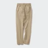 Pantalones cónicos de lino y algodón para mujer | Talla alta