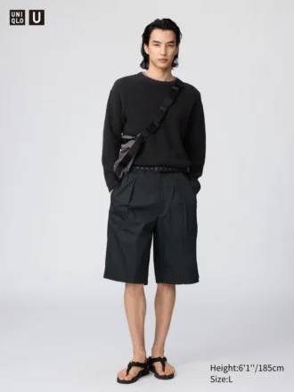 Pantalones cortos anchos con pliegues para hombre | 31,75 cm