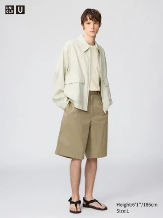 Pantalones cortos anchos con pliegues para hombre | 31,75 cm