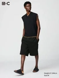 Pantalones cortos anchos de sudadera unisex | 23 cm