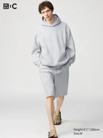 Pantalones cortos anchos de sudadera unisex | 23 cm