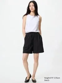 Pantalones cortos cómodos de mezcla de lino para mujer