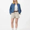 Pantalones cortos de lino y algodón para mujer Pantalones cortos de lino y algodón para mujer