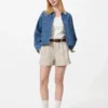 Pantalones cortos de lino y algodón para mujer Pantalones cortos de lino y algodón para mujer