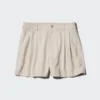 Pantalones cortos de lino y algodón para mujer Pantalones cortos de lino y algodón para mujer