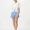 Pantalones cortos de lino y algodón para mujer | A rayas Pantalones cortos de lino y algodón para mujer | A rayas