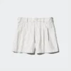 Pantalones cortos de lino y algodón para mujer | A rayas | 2,5″ Pantalones cortos de lino y algodón para mujer | A rayas | 2,5″