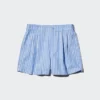 Pantalones cortos de lino y algodón para mujer | A rayas Pantalones cortos de lino y algodón para mujer | A rayas