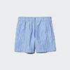 Pantalones cortos de lino y algodón para mujer | A rayas Pantalones cortos de lino y algodón para mujer | A rayas