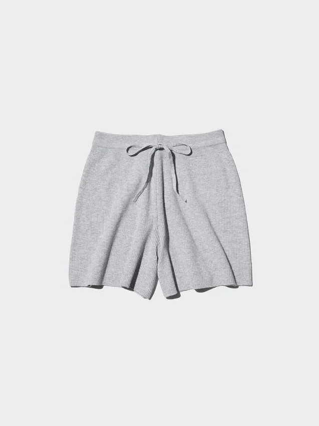 Pantalones cortos de punto acanalado lavables para mujer Pantalones cortos de punto acanalado lavables para mujer