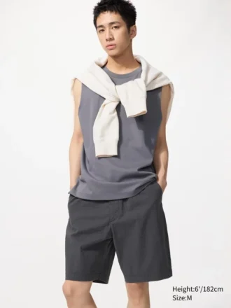 Pantalones cortos elásticos para hombre | Seersucker | 20 cm
