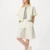 Pantalones cortos largos plisados de jersey para mujer Pantalones cortos largos plisados de jersey para mujer